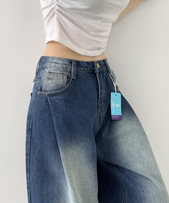 デニム 【丈別】ウォッシングバルーンワイドデニムパンツ(5color) BLUE