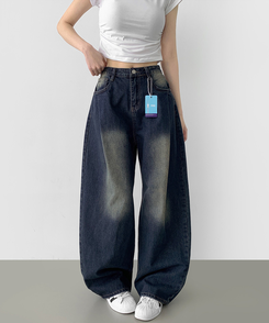 デニム 【丈別】ウォッシングバルーンワイドデニムパンツ(5color) DARK DENIM