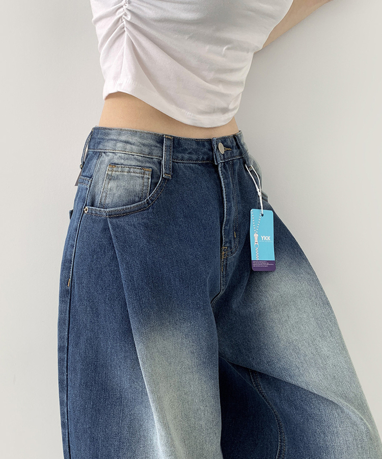 【丈別】ウォッシングバルーンワイドデニムパンツ(5color) BLUE