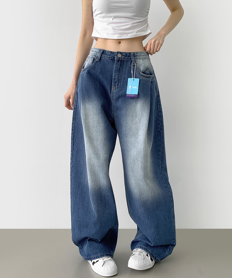 【丈別】ウォッシングバルーンワイドデニムパンツ(5color) BLUE