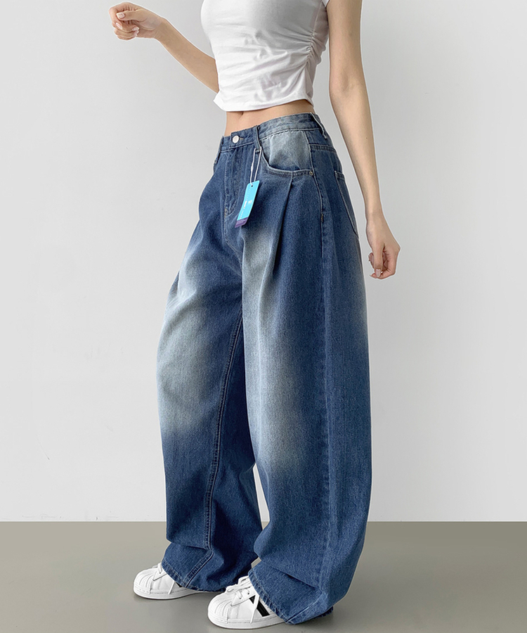 【丈別】ウォッシングバルーンワイドデニムパンツ(5color) BLUE