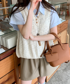 シャツ ロールドオーバー半袖シャツ SKYBLUE
