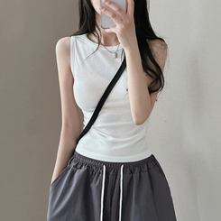レイヤードスパンスリムキャミソール(8color) WHITE