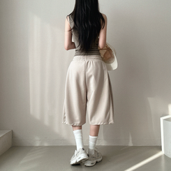 レイヤードスパンスリムキャミソール(8color) KHAKI