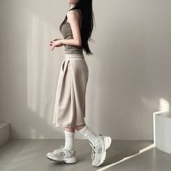 レイヤードスパンスリムキャミソール(8color) KHAKI