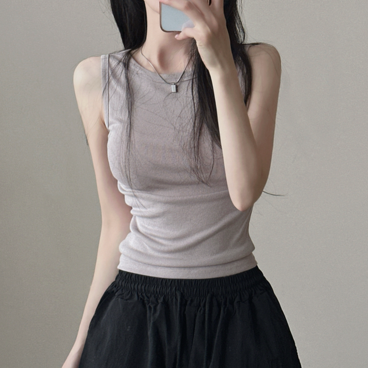 レイヤードスパンスリムキャミソール(8color) GRAY BEIGE