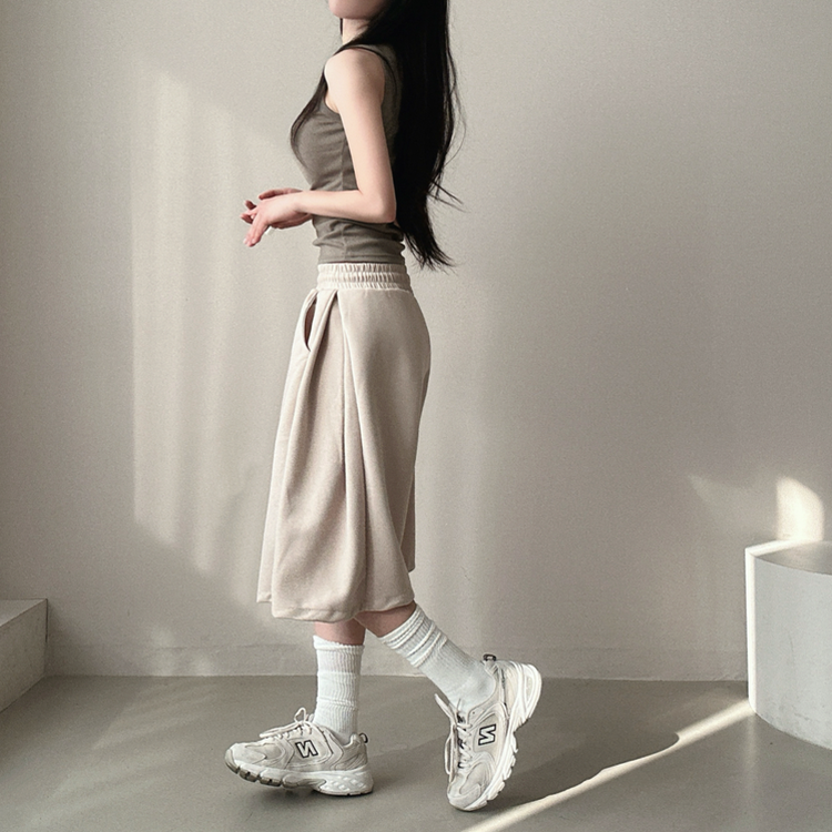 レイヤードスパンスリムキャミソール(8color) KHAKI