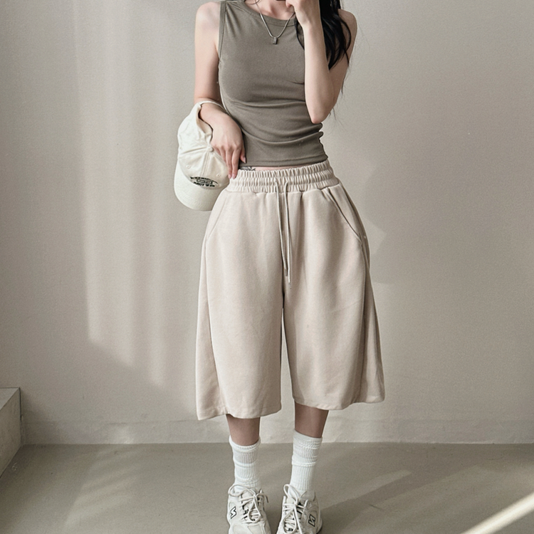 レイヤードスパンスリムキャミソール(8color) KHAKI