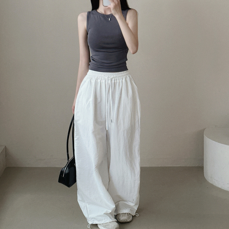 レイヤードスパンスリムキャミソール(8color) CHARCOAL