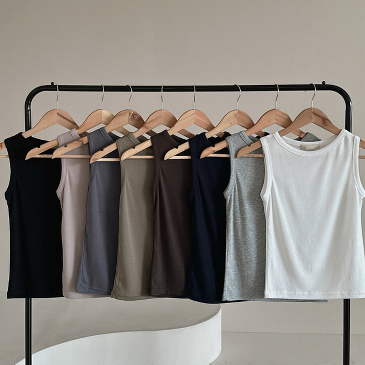 レイヤードスパンスリムキャミソール(8color)