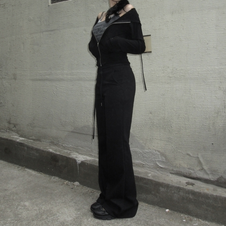 スリムブーツカットトレーニングパンツ(6color) BLACK