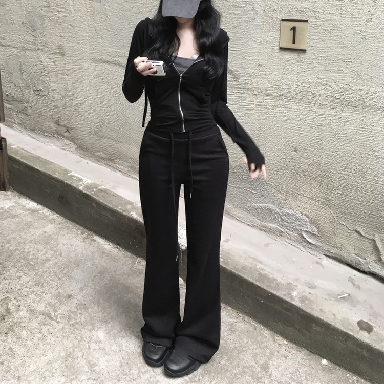 スリムブーツカットトレーニングパンツ(6color) BLACK