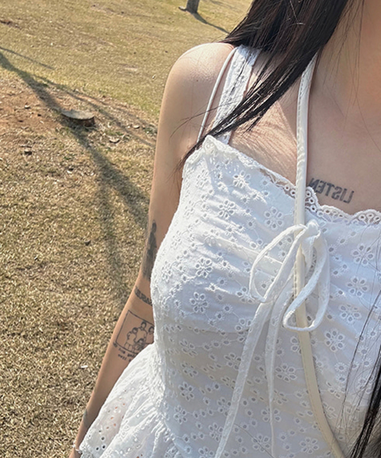 パンチングレースキャミソールブラウス WHITE