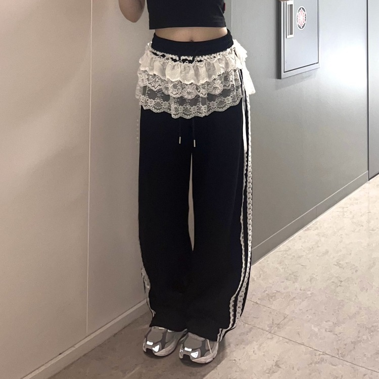 ミニスカート レイヤードリボンレーススカート