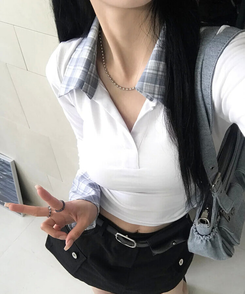 カラークロップTシャツ WHITE