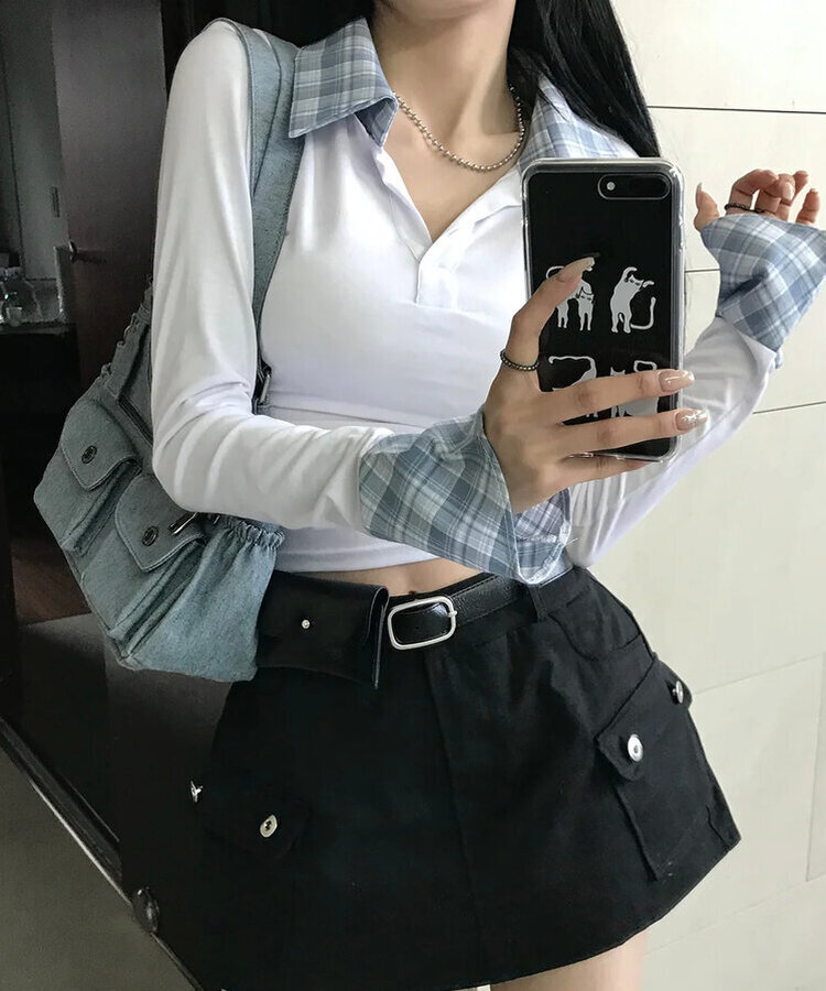 カラークロップTシャツ WHITE