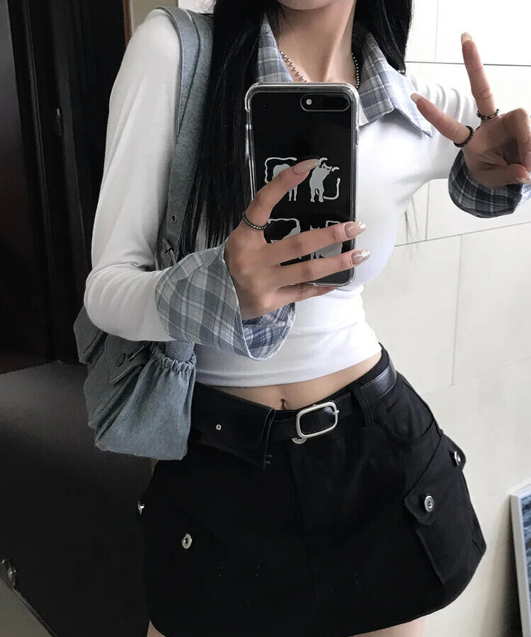 カラークロップTシャツ WHITE
