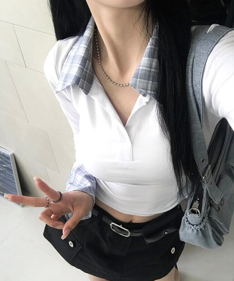 カラークロップTシャツ WHITE