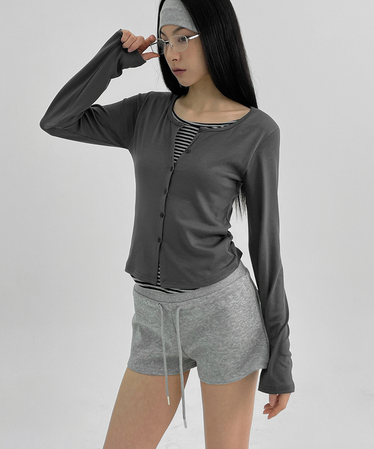 バンディングショートパンツ GREY