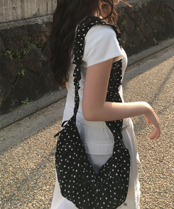 バッグ ドットシャーリングショルダーバッグ BLACK