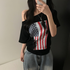 半袖Tシャツ アメリカンワンオフ半袖Tシャツ BLACK