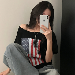半袖Tシャツ アメリカンワンオフ半袖Tシャツ BLACK