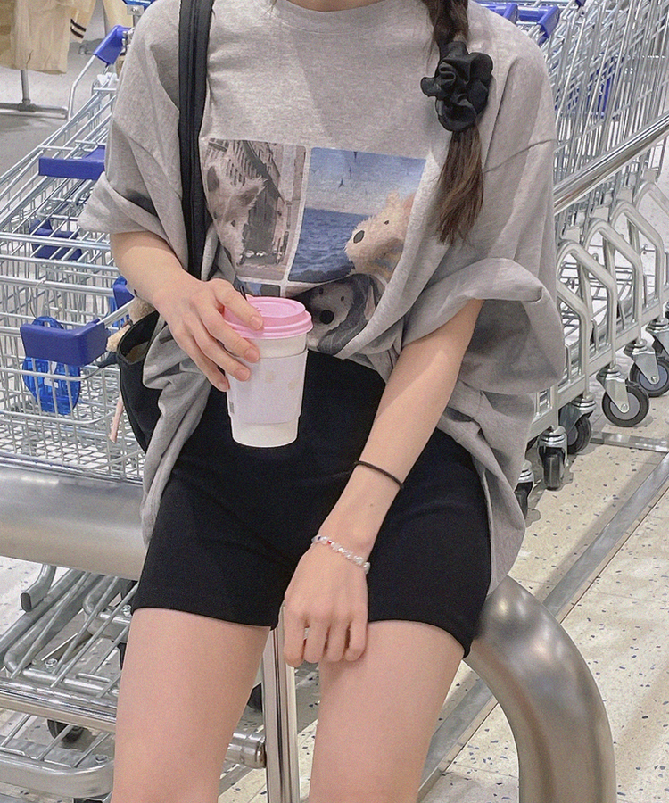 ポピー半袖Tシャツ GREY