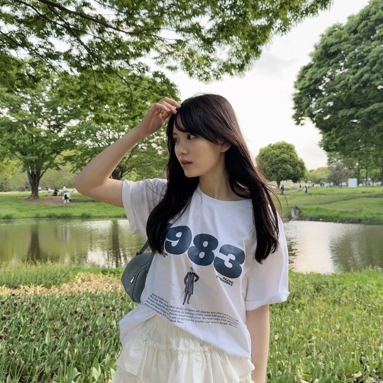 ナンバーオーバーTシャツ WHITE
