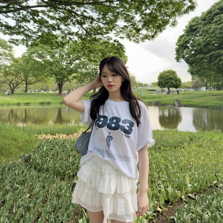 ナンバーオーバーTシャツ WHITE