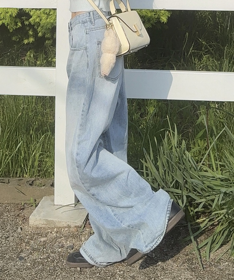 デニム サマーウォッシングワイドデニムパンツ LIGHT DENIM