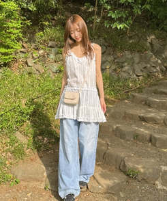 デニム サマーウォッシングワイドデニムパンツ LIGHT DENIM