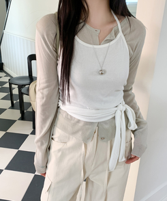 カーディガン サマーラウンドカーディガン(8color) SOFT KAKKI
