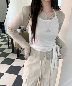 カーディガン サマーラウンドカーディガン(8color) SOFT KAKKI