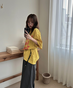 ボタンレイヤードスカートスラックスパンツ GREY