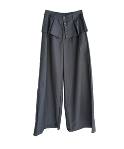 ボタンレイヤードスカートスラックスパンツ