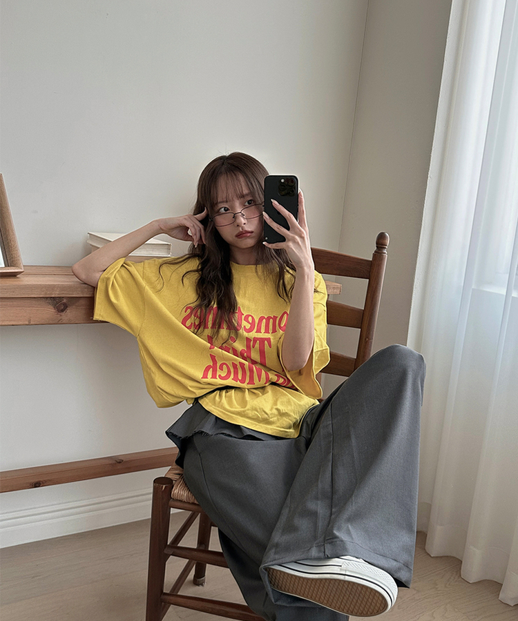 ボタンレイヤードスカートスラックスパンツ GREY