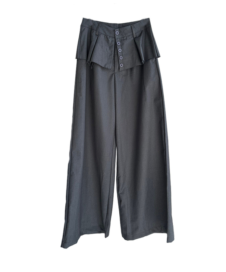 ボタンレイヤードスカートスラックスパンツ