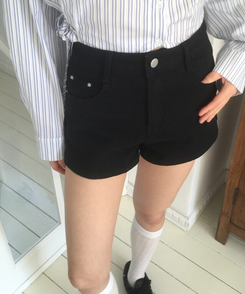 ショートパンツ シンプルショートパンツ BLACK