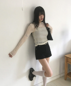 ショートパンツ シンプルショートパンツ BLACK