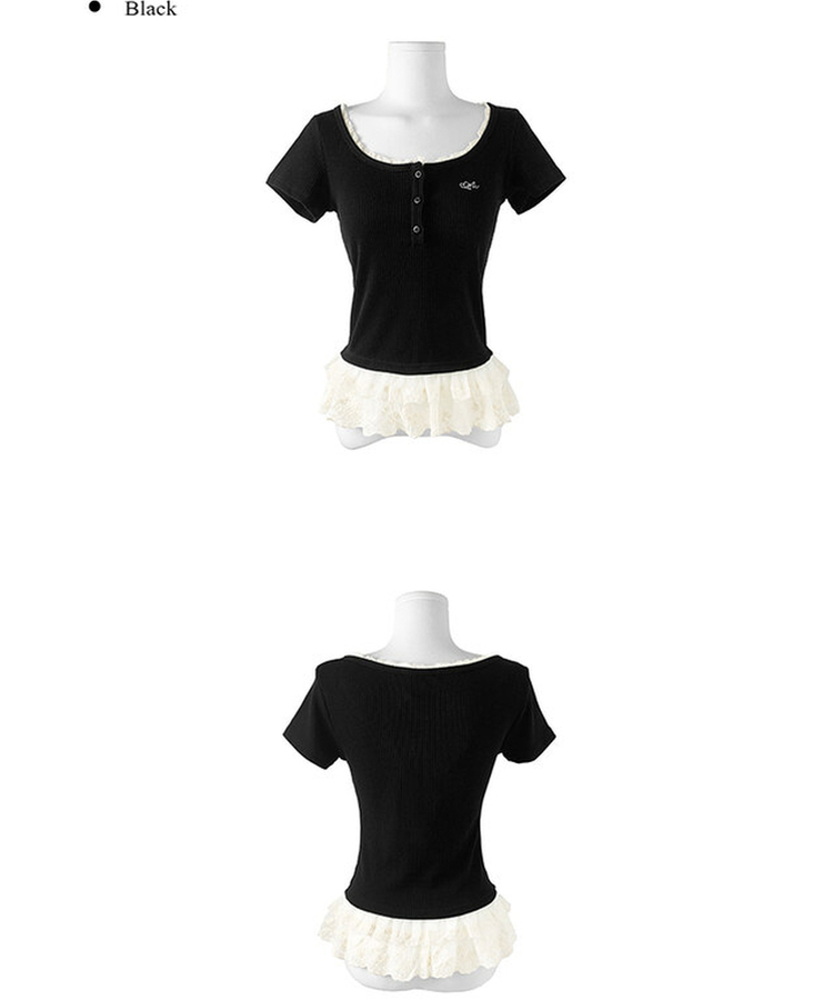 フリルティアード半袖Tシャツ