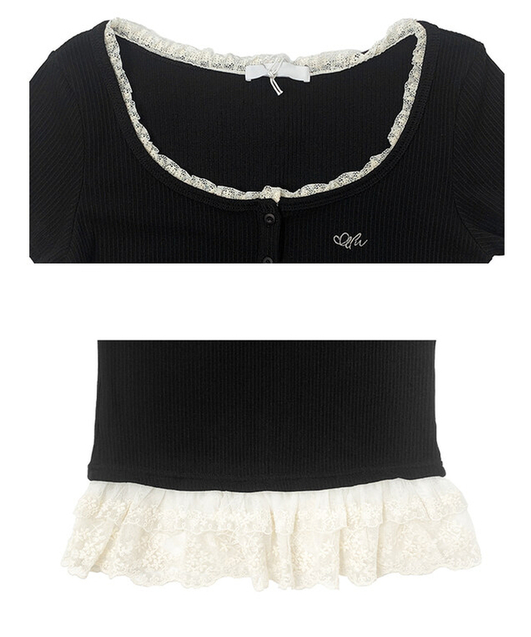 フリルティアード半袖Tシャツ