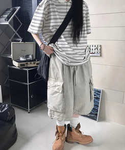 ショートパンツ ピグメントバミューダパンツ BEIGE