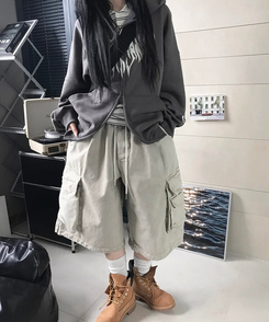 ショートパンツ ピグメントバミューダパンツ BEIGE