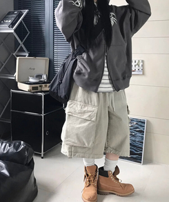 ショートパンツ ピグメントバミューダパンツ BEIGE