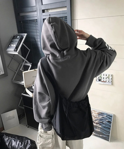 ジャンパー ボーイングフードジップアップ CHARCOAL