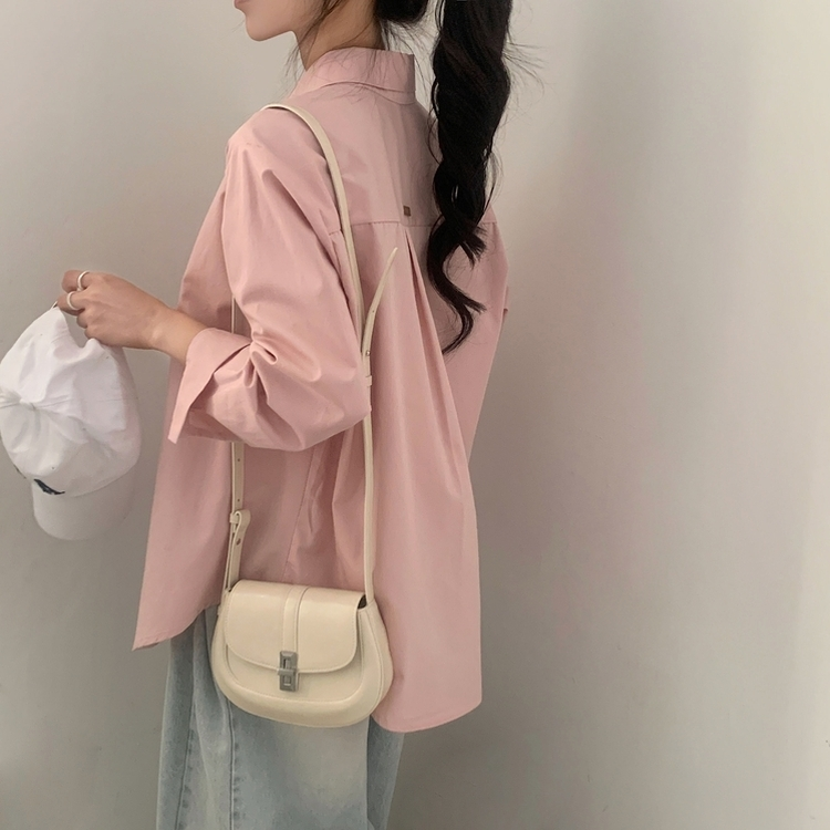 페이퍼 오버핏 코튼 셔츠 5color 핑크