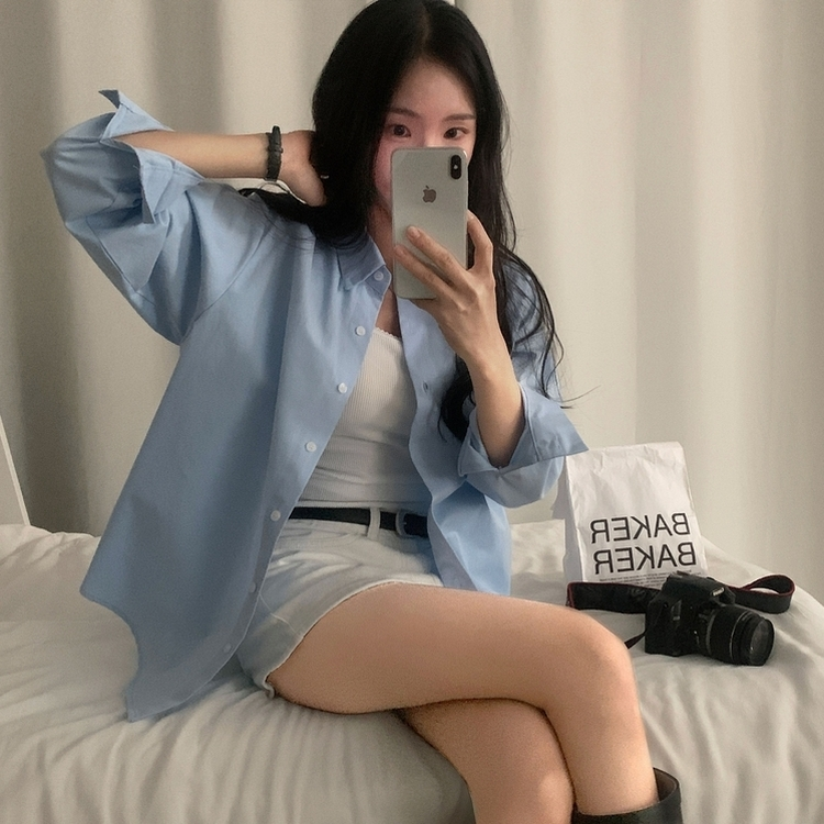 페이퍼 오버핏 코튼 셔츠 5color 소라