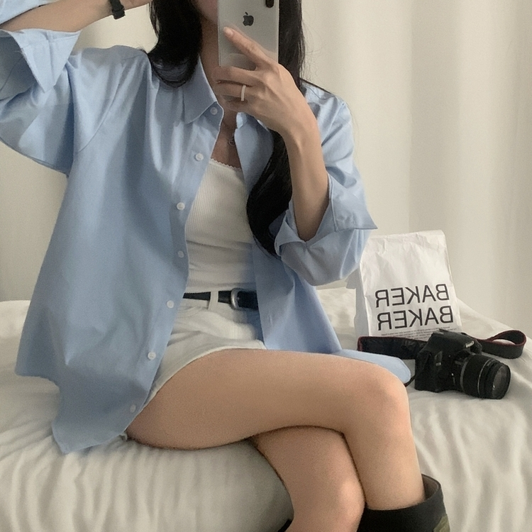 페이퍼 오버핏 코튼 셔츠 5color 소라