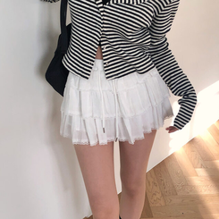 ミニスカート ティアードラブリースカート IVORY
