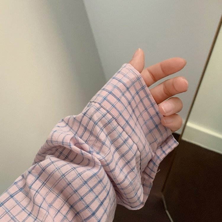 Made 포든 오버핏 체크 루즈 셔츠남방 4color 핑크